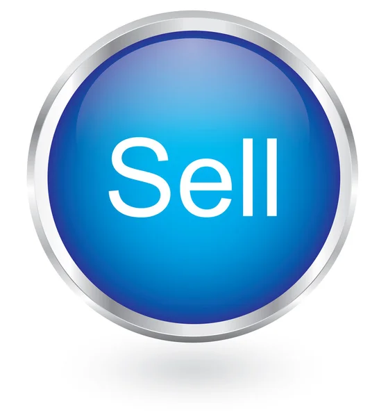 Vender icono botón brillante — Vector de stock