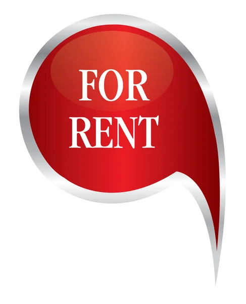 Red for rent speech bubble — Stock Vector