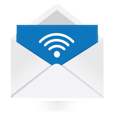 Zarf ile kablosuz simgesi