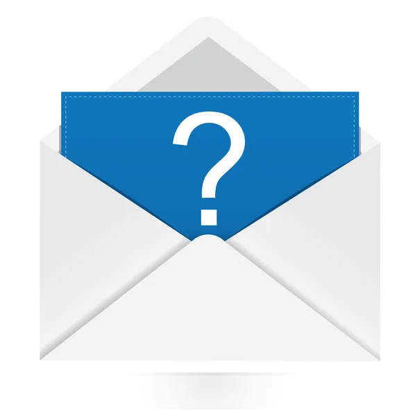 Question mark in envelope — Stock Vector