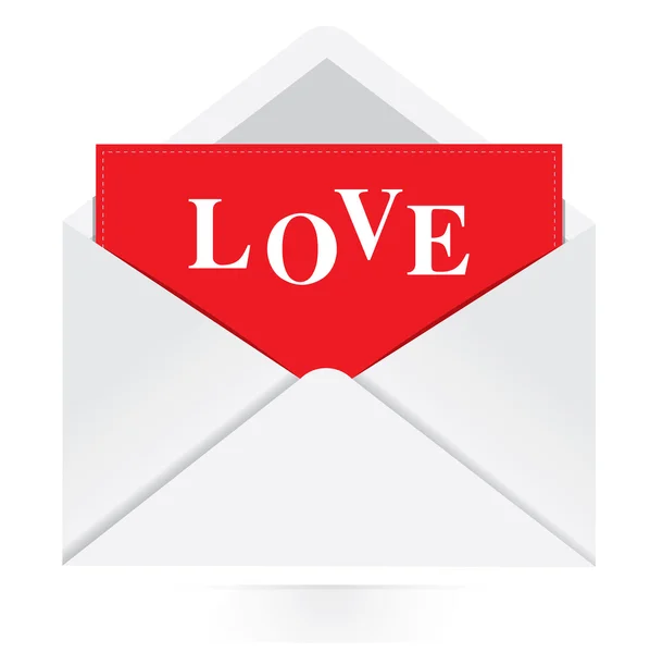 Kuvertet med Valentine kort — Stock vektor