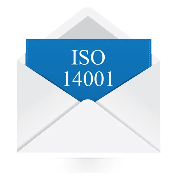 Конверт с сообщением iso 14001 — стоковый вектор