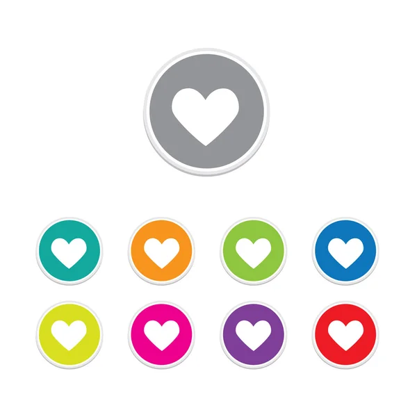 Vector - heart icon. Round stickers. — Stock Vector