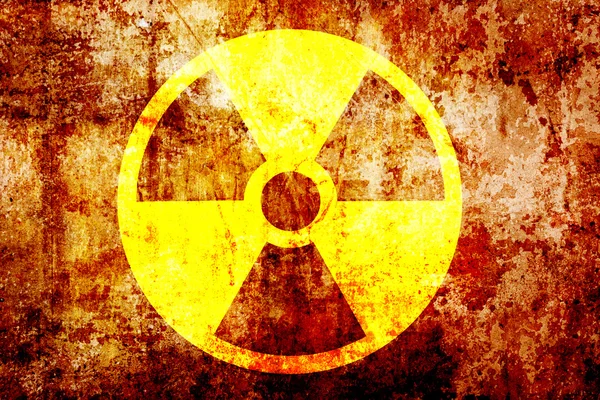 グランジ テクスチャにおける放射線の記号 — ストック写真