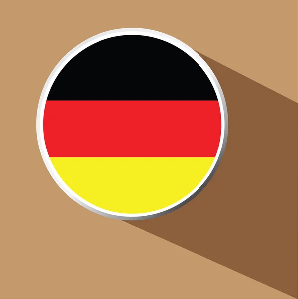 Vector - Γερμανία σημαία κουμπί εικονίδιο με πολύ σκιά — Διανυσματικό Αρχείο