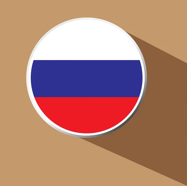 Vecteur - icône du bouton Russie Drapeau avec ombre longue — Image vectorielle
