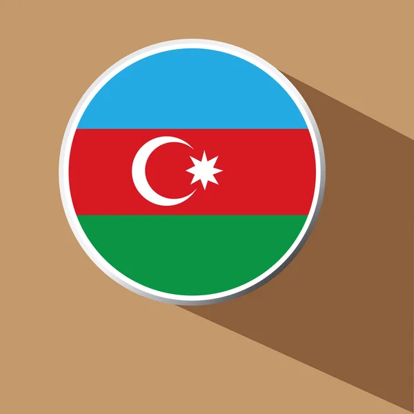 Vector - Botón de bandera de Azerbijan icono con sombra larga — Vector de stock