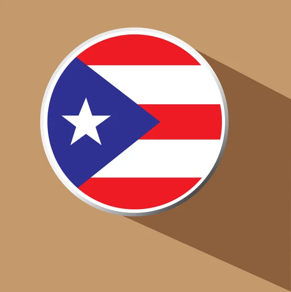 Vector - icono de botón de Puerto Rico con sombra larga — Vector de stock