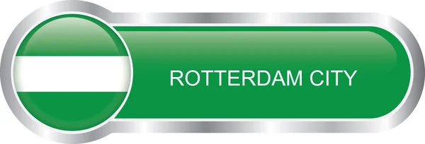 Bandera de Rotterdam City Bandera brillante — Vector de stock