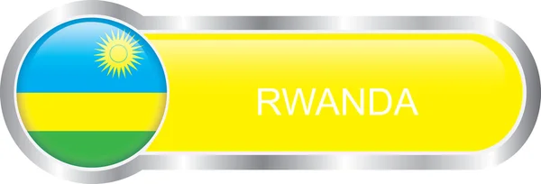 Rwanda Flag glossy banner — Stock Vector