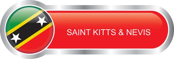 Saint Kitts and Nevis Flag glossy banner — Stock Vector