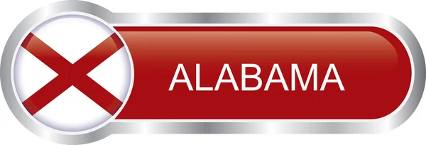 Bandiera Stato Alabama bandiera lucida — Vettoriale Stock