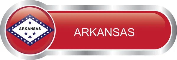 Bandera del estado de Arkansas bandera brillante — Vector de stock