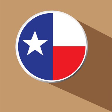 Vektör - Texas bayrak uzun gölge ile simge düğmesini