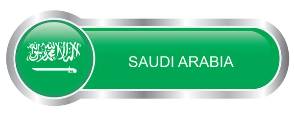 Saudiarabien flagga glansigt banner — Stock vektor