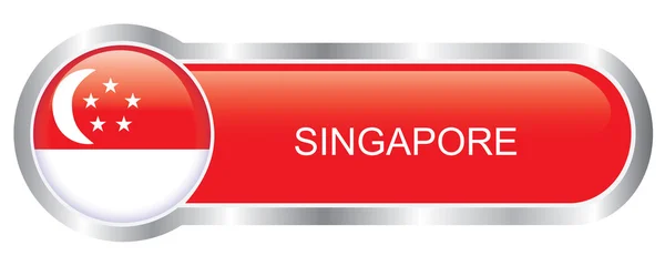 Bendera Singapura mengkilap banner - Stok Vektor