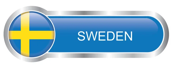 Sverige flagga glansigt banner — Stock vektor