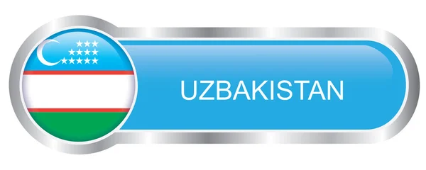 Uzbekistan Flag glossy banner — Stock Vector