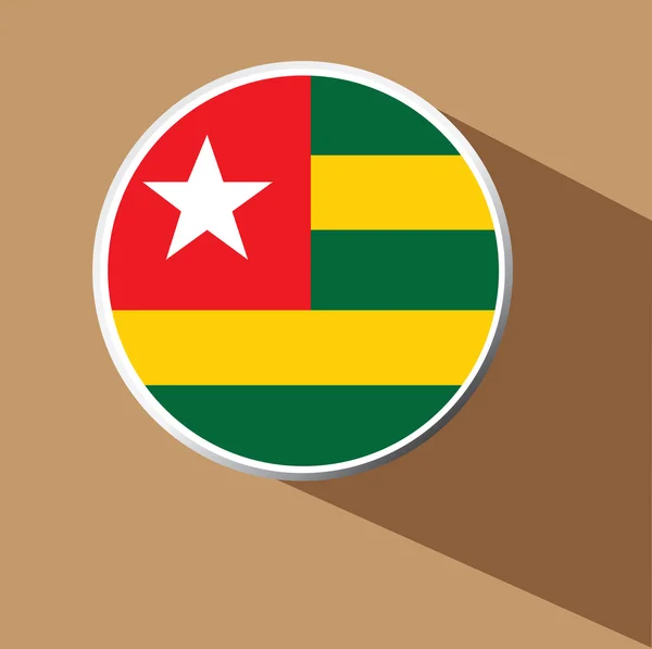 Vector - Togo flag button icon with long shadow — Stock Vector