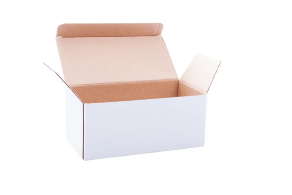 Öffnen der weißen Schachtel — Stockfoto