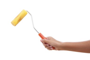 Bir rulo tutan bir el izole