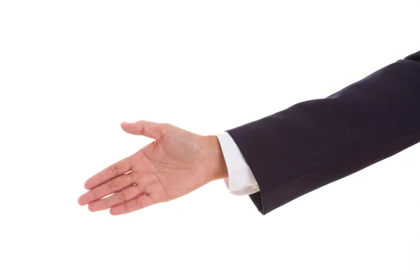 Podnikatel nabízí handshake na vás — Stock fotografie