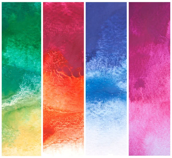 Reeks van kleurrijke abstracte kunst water kleur hand verf achtergrond — Stockfoto