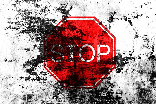 Stop sign on grunge background — Stock Photo, Image