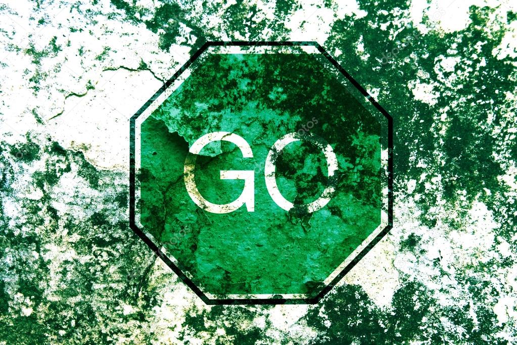 Go sign on grunge backgroundgo sign on grunge background