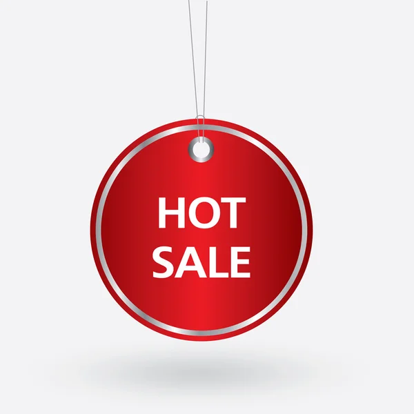 Rotes ovales Hot Sale Tag. Vektorillustration — Stockvektor