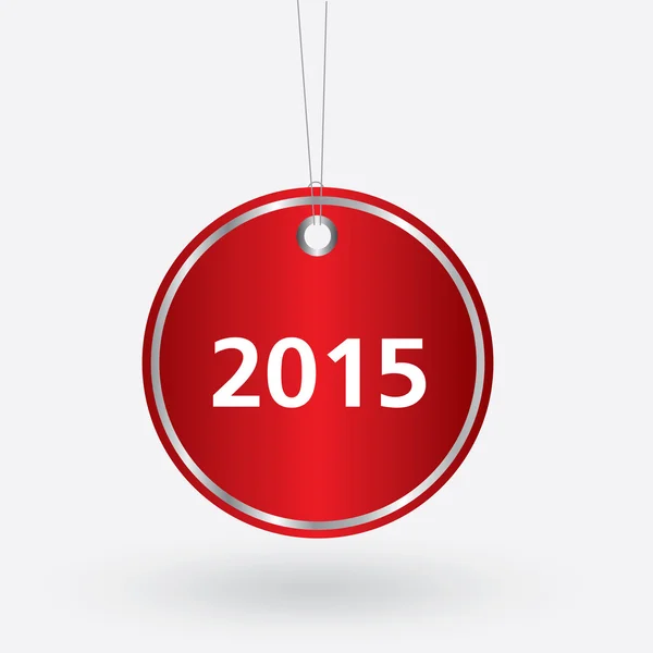 Red oval 2015 años tag. ilustración vectorial — Vector de stock
