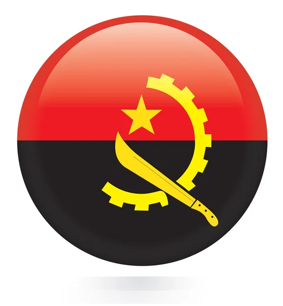 PriAngola flag button nt — Stock Vector