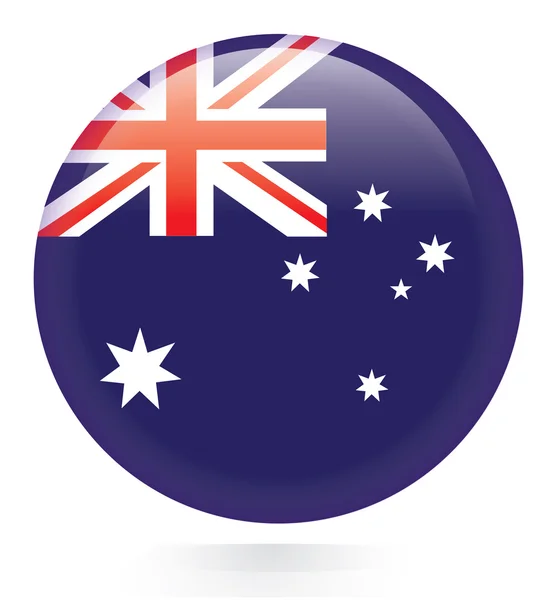 Austrália botão de bandeira —  Vetores de Stock