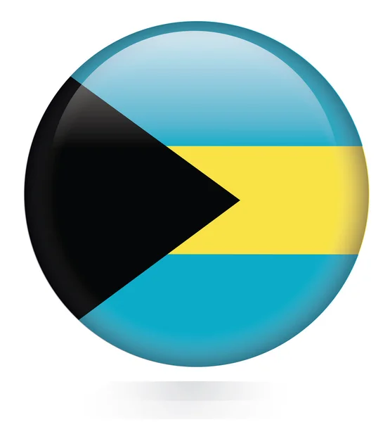 Botón de bandera de Bahamas — Vector de stock