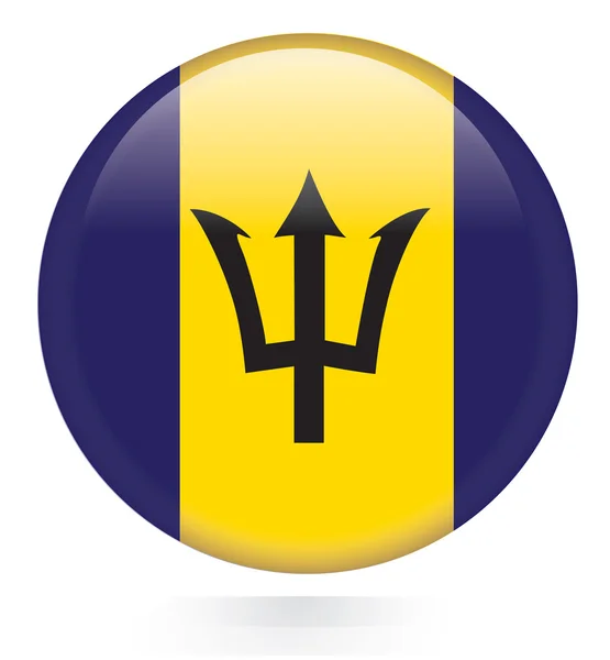 Barbados flaggknapp — Stock vektor