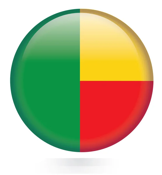 Benin flag button — Stock Vector