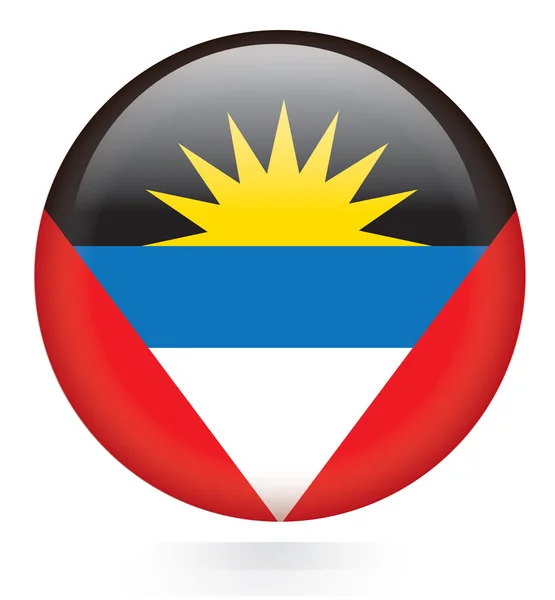 Tombol bendera Antigua dan Barbuda - Stok Vektor