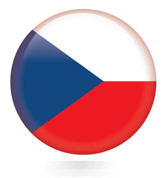 Czech Republic Flag button — Stock Vector