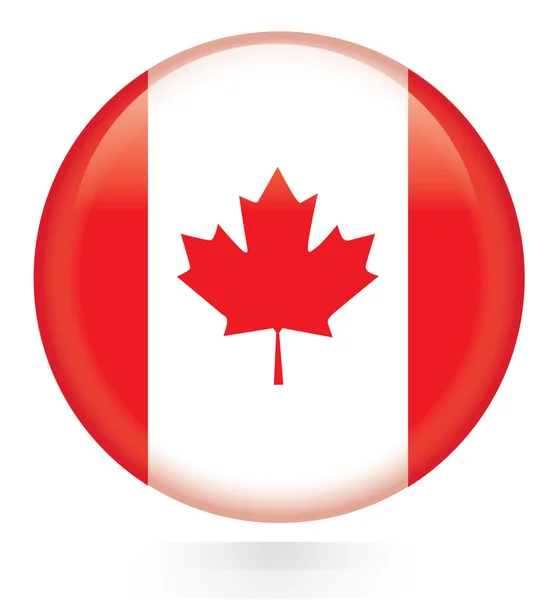 Botão bandeira do Canadá — Vetor de Stock