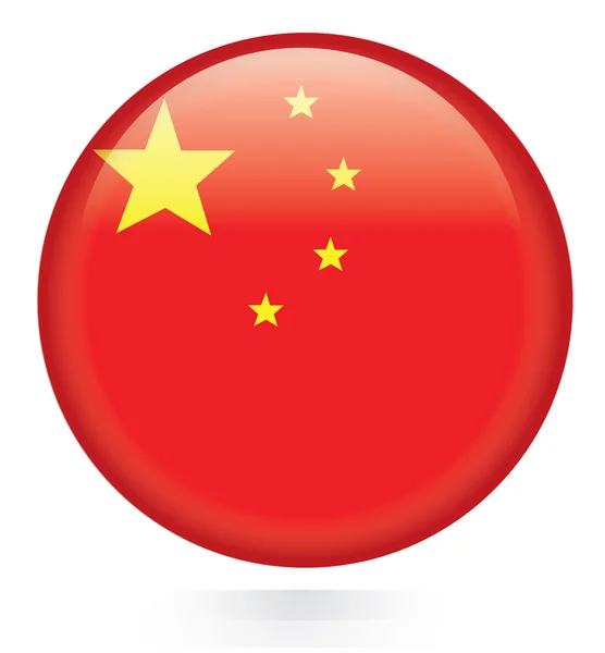 Čína tlačítko příznak — Stockový vektor
