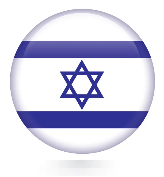 Israel botón de la bandera — Vector de stock