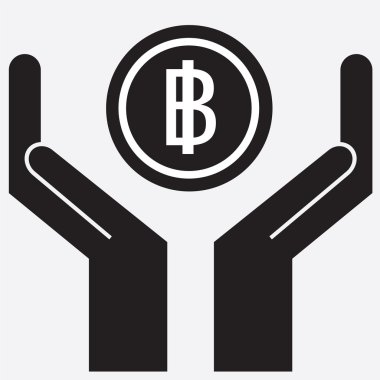 Baht işaret gösteren ver. Vektör çizim.