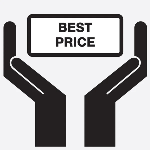 Hand showing best price sign icon. Vector illustration. — Stock Vector