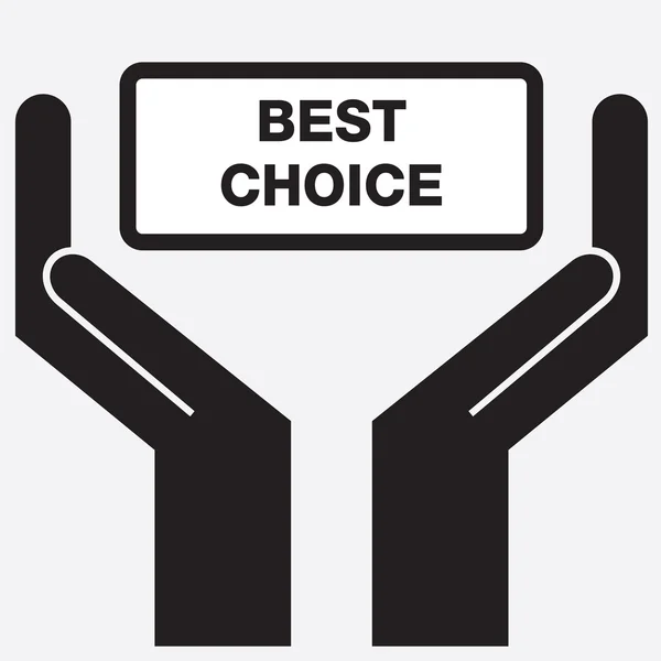 Hand showing best choice sign icon. Vector illustration. — Stock Vector