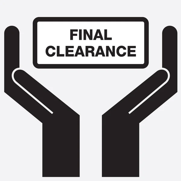 Hand showing final clearance sign icon. Vector illustration. — Stock Vector