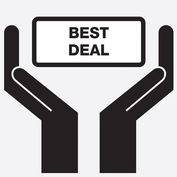 Hand showing best deal sign icon. Vector illustration. — Stock Vector