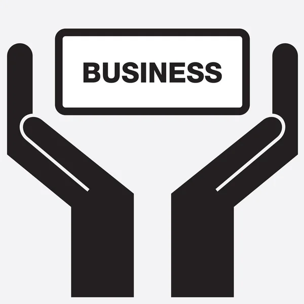 Teken pictogram van een hand weergegeven: business. Vectorillustratie. — Stockvector