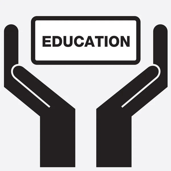 Hand showing education sign icon. Vector illustration. — Stock Vector