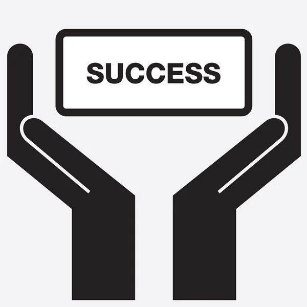 Teken pictogram van een hand weergegeven: succes. Vectorillustratie. — Stockvector