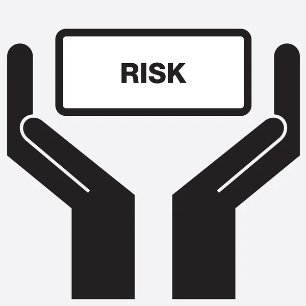 Teken pictogram van een hand weergegeven: risico. Vectorillustratie. — Stockvector